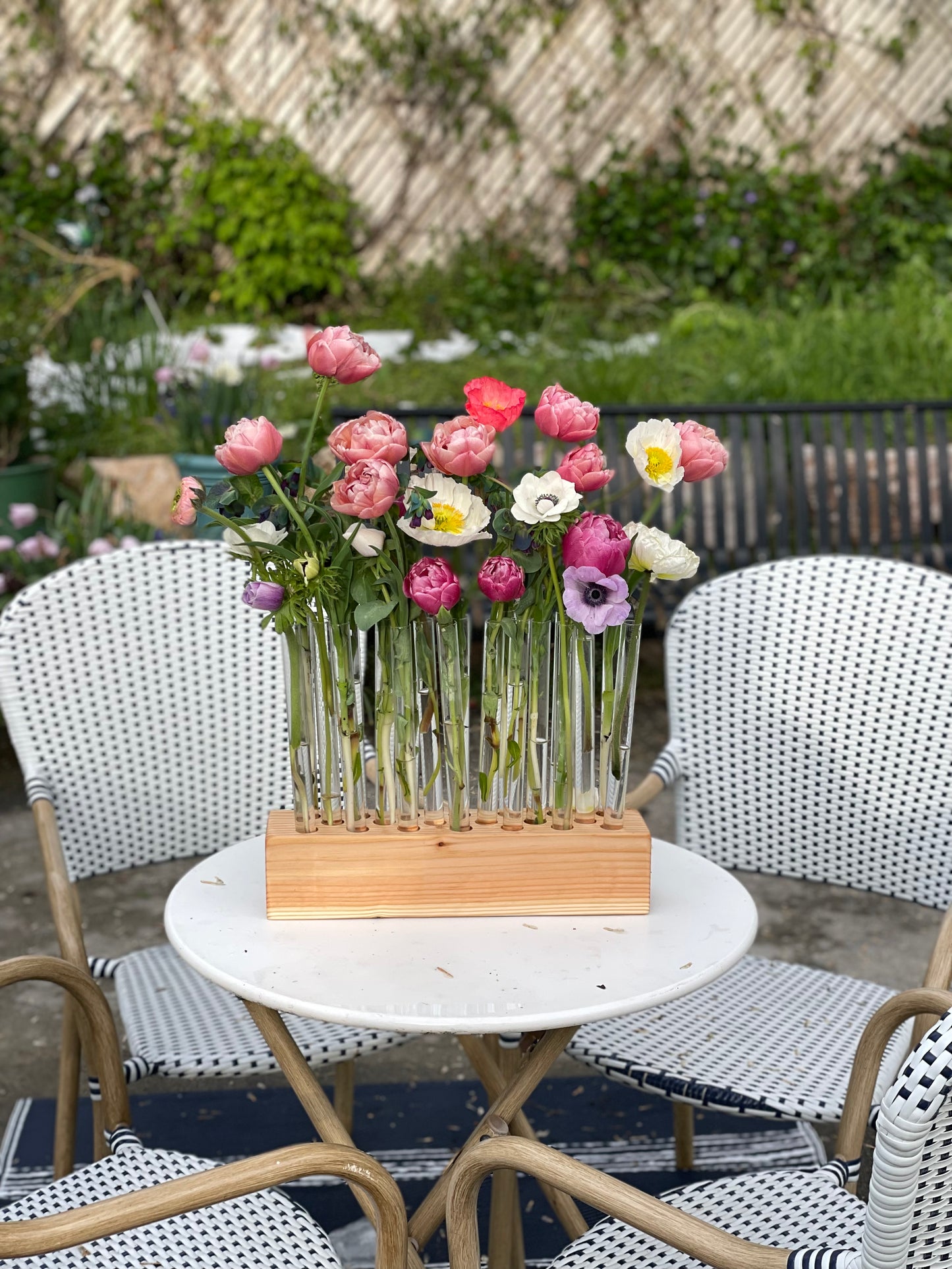 Blooming Vial Vase with Flowers